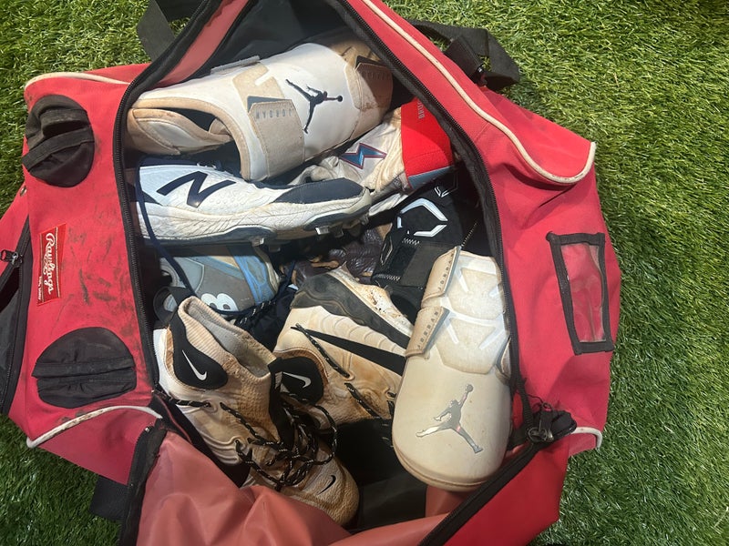Baseball bag with many things