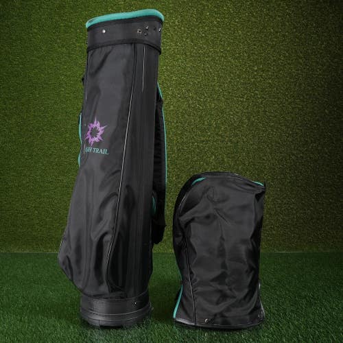 Vintage Spanish Trail Carry Golf Bag 3-Way Divider Black/Teal Lightweight ~ LOOK