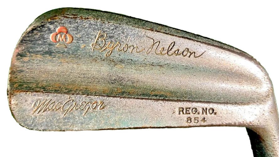 MacGregor Byron Nelson 2 Iron Texas Reg No 854 Coated Steel RH Leather Grip