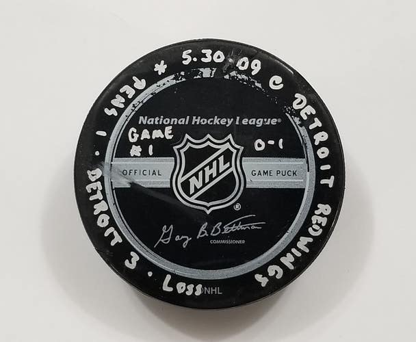 5-30-09 STANLEY CUP FINALS GAME 1 Pittsburgh Penguins at Detroit Game Used Puck