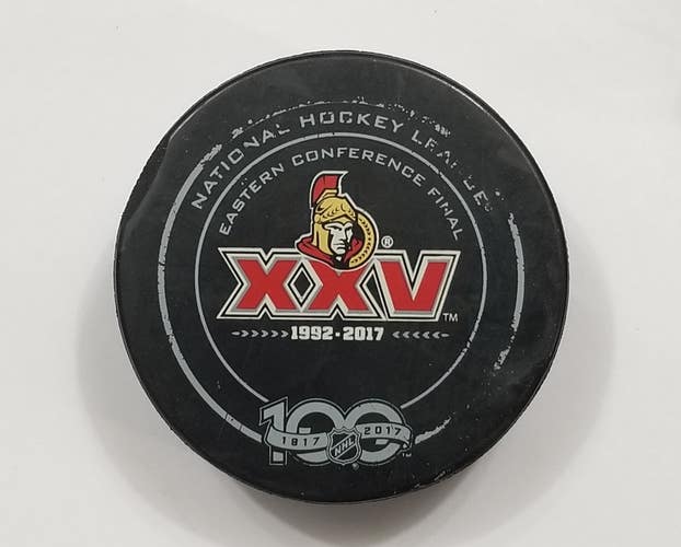 2017 PLAYOFFS ECF Ottawa Senators vs Pittsburgh Penguins Game Used Hockey Puck
