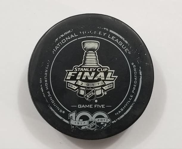 2017 STANLEY CUP FINALS GAME 5 Pittsburgh Penguins vs Nashville Game Used Puck