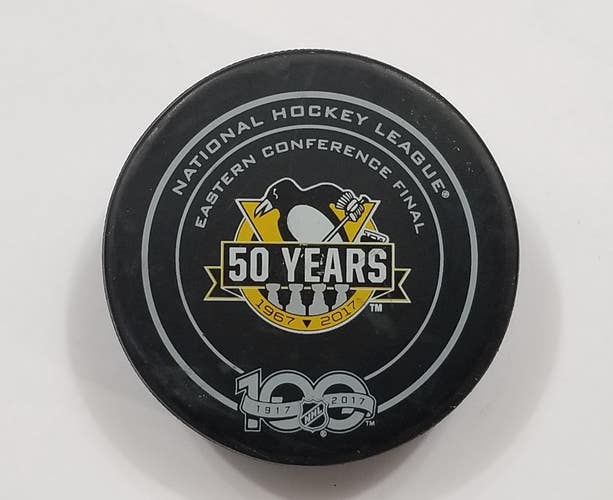2017 PITTSBURGH PENGUINS Eastern Conference Finals vs Ottawa NHL Game Used Puck