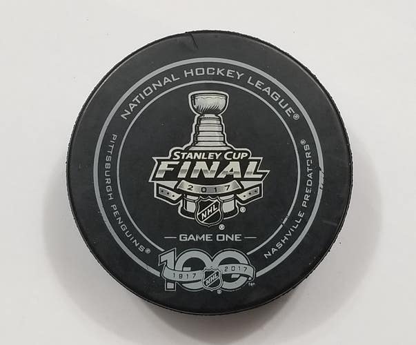 2017 STANLEY CUP FINALS GAME 1 Pittsburgh Penguins vs Nashville Game Used Puck