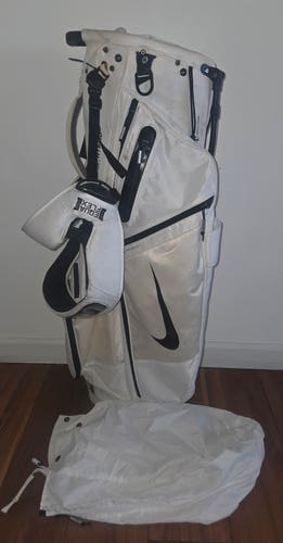 Nike Air Hybrid Golf Bag 14 Way - White Black with Rain Hood Cover