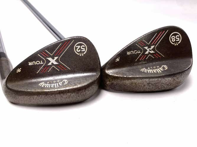 Callaway X Tour Raw Wedge Set 52* 11 | 58* 11 Rifle FCM 6.0 Stiff Steel Mens RH