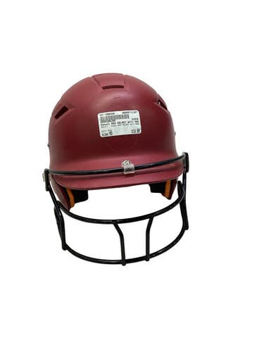 Used Schutt RED HELMET WITH MASK Batting Helmet w/Mask Red MD 11347-S000266336