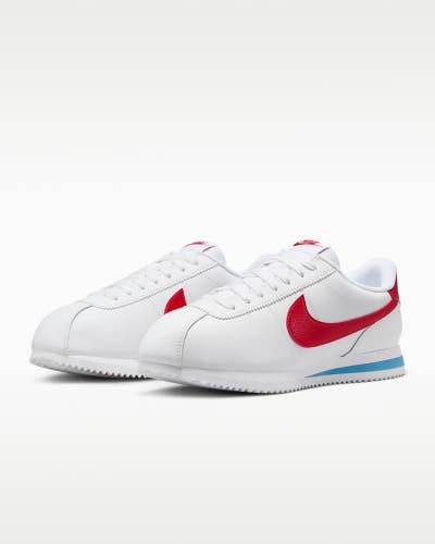 Nike Cortez Leather DN1791-108 Women's US 11 White Red Lifestyle Shoes SHOP196