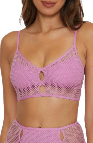 Becca Network Cami Bikini Top Women Small Malva Criss-Cross Tie Swimwear DSGL628