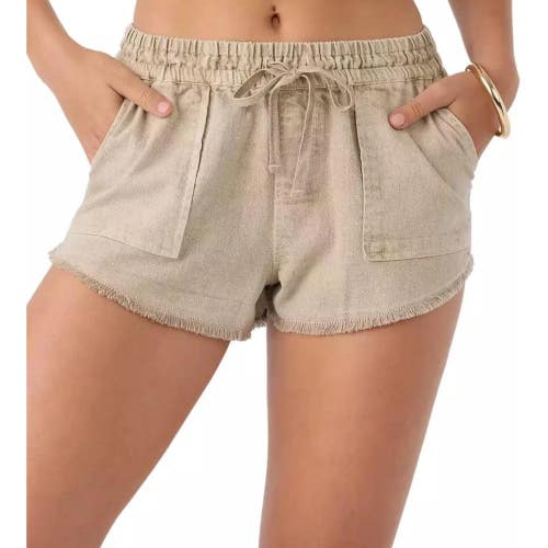 O'Neill Sevie Shorts Women's XL Simply Taupe Twill Drawstring Waist DSGL643