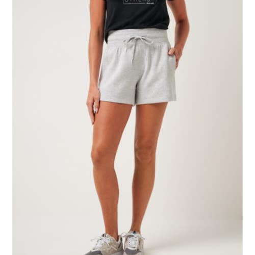 TravisMathew Skyloft Soft Tie Shorts Women's XS Light Gray Elastic Waist DSGL642