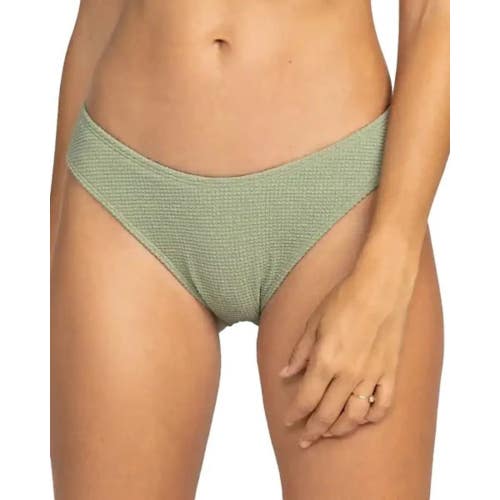 Roxy Essaouira Bikini Bottoms Women's Large Oil Green Beach Swimwear DSGL661