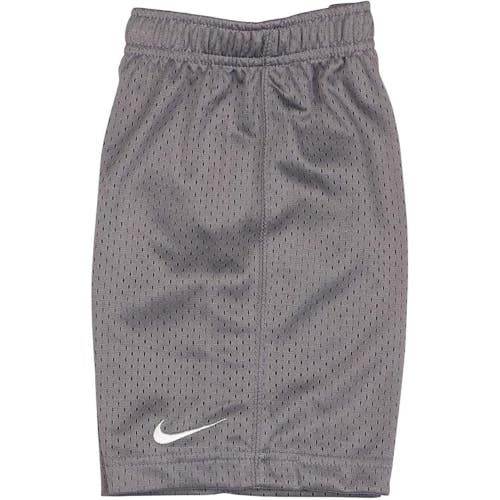 Nike Shorts Kids 4 Gray Heather Swoosh Logo Elastic Waist Activewear DSGL536