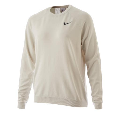 Nike Tour Golf Sweater Women's XS Beige Classic Fit Crew Neck Pullover DSGL691