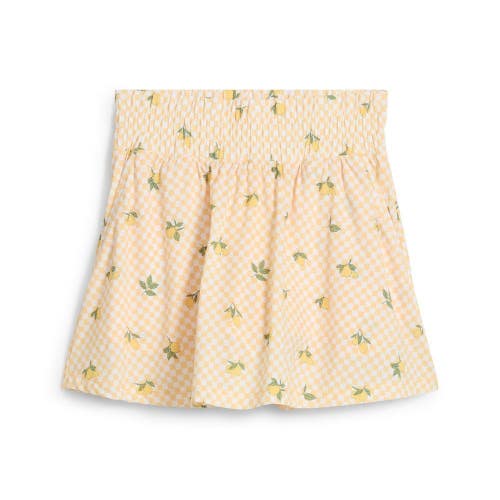 PUMA Sandy Golf Skirt Women's Large Sunny Yellow Stretch Smocked Waist DSGL555