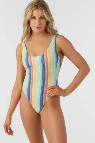 O'Neill Beachbound Stripe North Shore Swimsuits Womens Medium Multicolor ASM311