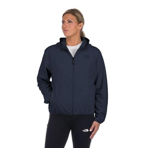 The North Face Anchor Jacket Women's XS Navy Long Sleeve Full Zip Hooded PHC58