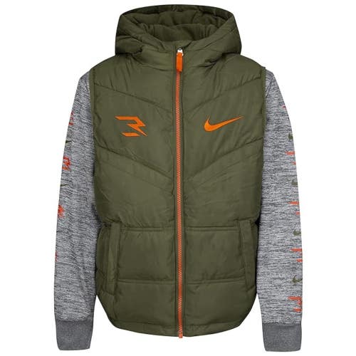 3Brand x Nike Pregame Jacket Kids Large Green Long Sleeve Hooded Full Zip RED107