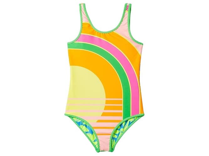 Maaji Infinity Swimsuits Girls 10 Multi Colorblock Stretch Swimwear Beach RED353