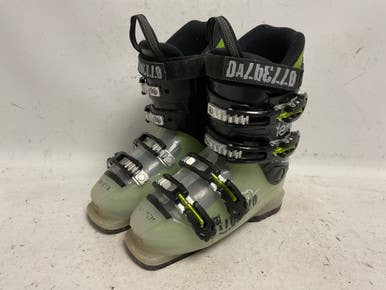 Used Dalbello YETTI Boys DH Ski Boot Lime And Black 225 MP - J04.5 - W5.5 11855-S000201226