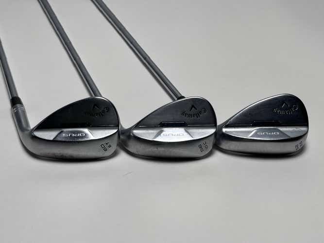 Callaway Opus Brushed Chrome Wedge Set 52* 10 56* 10 60* 6 Mid 115g Steel RH
