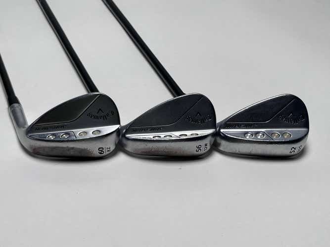 Callaway Jaws Raw Chrome Wedge Set 52* 10 56* 12 60* 8 Catalyst 6.0 80g Stiff RH