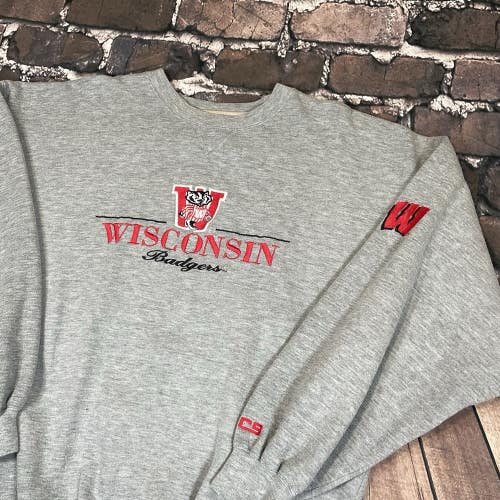 Vintage Wisconsin Badgers Crable Sportswear Crew Sweatshirt Mens Size XL RARE