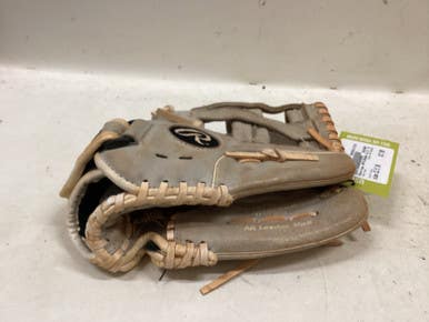 Used Rawlings HFP125HGW RH Throw Fastpitch Gloves Grey 12 1/2" 11725-S000498829