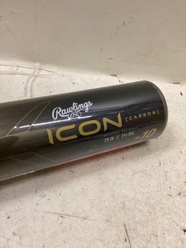 Used Rawlings ICON CARBON BB/SB USSSA 2 3/4 Bat 30" 11725-S000499053