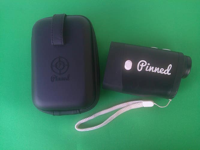 Pinned Prism+ Golf Laser 4K OLED Slope Rangefinder Color Black w/ Case