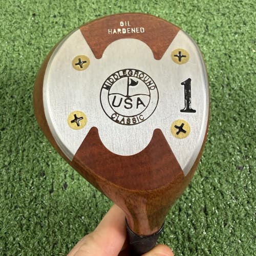 Vintage Middleground USA Classic Oil Hardened Persimmon Wood 1 Club Head Only
