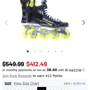 Bauer Vapor X4 Inline Skates Size 8.5 (New)