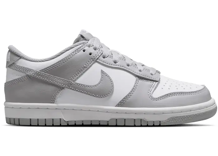 Size 5Y - Nike Dunk Low White Light Grey (GS) ( NO BOX) FB9109-123