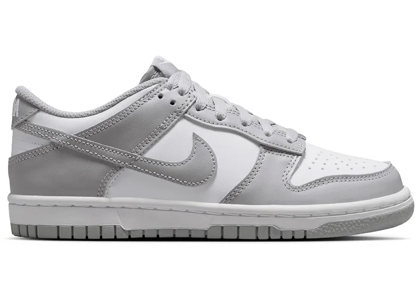 Size 5Y - Nike Dunk Low White Light Grey (GS) ( NO BOX) FB9109-123