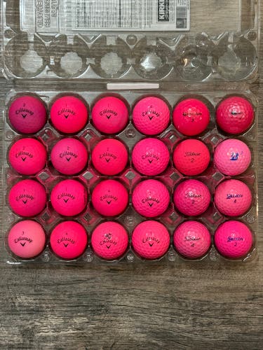24 Pink Ladies Golf Balls - Callaway, Titleist, Srixon, Bridgestone, TaylorMade