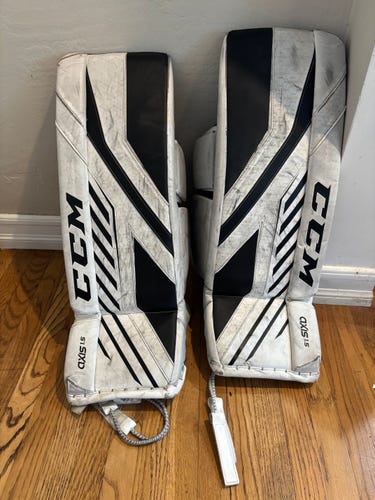 26 +1" CCM Axis 1.5 Black and White Goalie Leg Pads (Used)