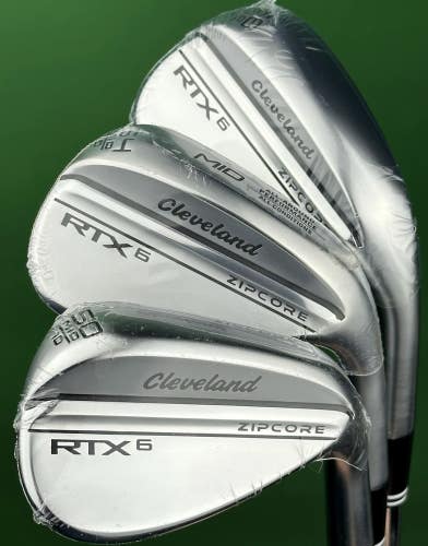 Cleveland RTX 6 Tour Satin Wedge Set 50-10*, 54-10*, 58-10* GW SW LW Steel NEW!