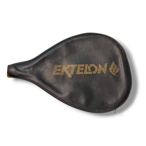 Vintage Ektelon Contra Racquetball Racket | Small Grip Gold/Black Aluminum w/Original Leather Cvr