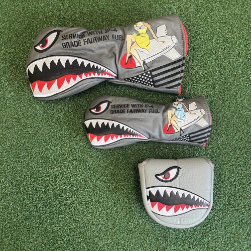CMC Design Shark Bomber Pin Up Driver + Hybrid  + Mallet Cover Brand New