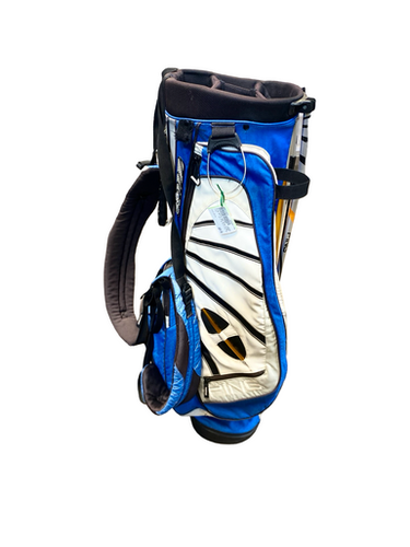 Used Ping WHITE AND BLUE STAND BAG Mens Stand Bag White 11706-S000374055