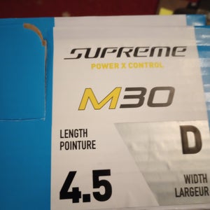 Black 2025 Bauer Supreme M30 Hockey Skates Regular Width Size 4.5 (New)