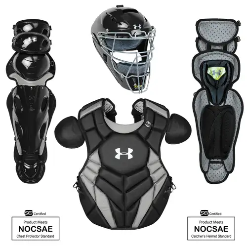 Black/Gray Under Armour Converge II Pro series (Large) Catcher's Set (New)