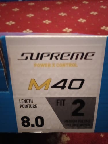 Black 2025 Bauer Supreme M40 Hockey Skates Regular Width 8 (Used)