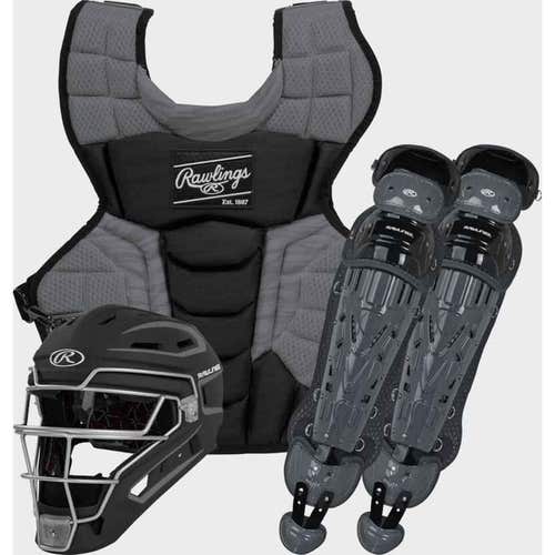 Black/Gray Rawlings Velo 2.0 (15 and Up) Catcher's Set (New)