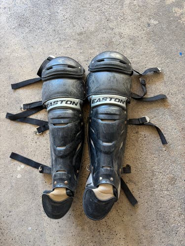Used Easton GAME TIME Catchers Leg Guards Black Intermed