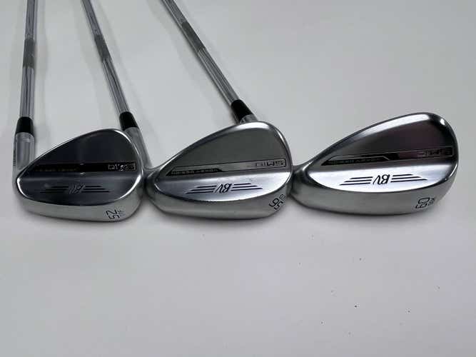 Titleist Vokey SM10 Tour Chrome Wedge Set 52* 8 56* 12 60* 6 Vokey Steel Mens RH
