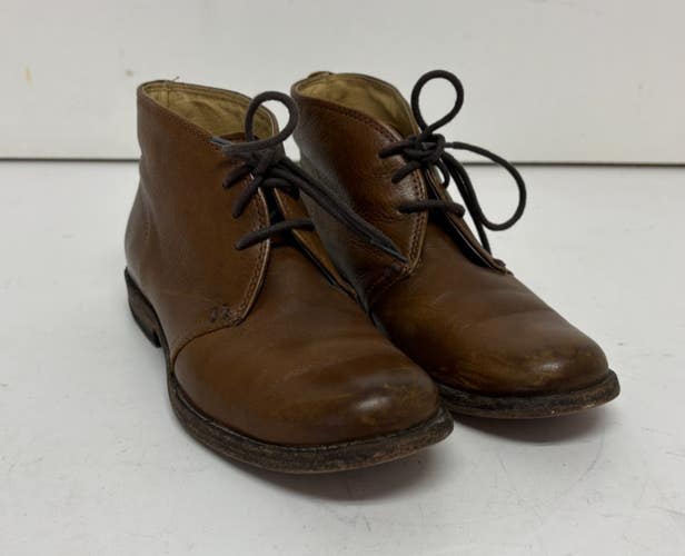 Frye Phillip Cognac Brown Leather Boy's Chukka Boots US Size 5.5 B Fast Shipping