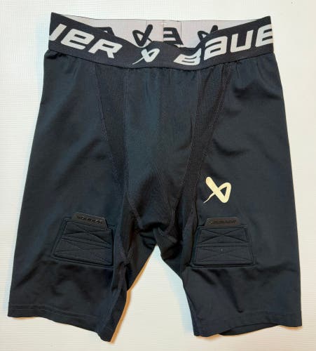 Black Large Youth Unisex Bauer Compression Shorts