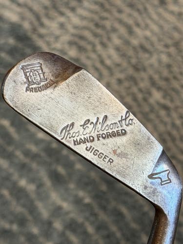 Thos E. Wilson Vintage Hand Forged Jigger Hickory Shaft  Golf Club