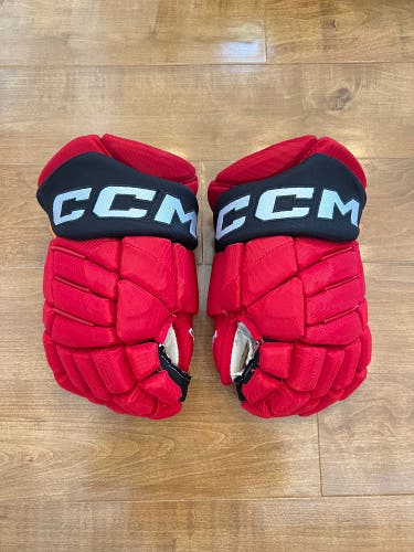 Like New NHL Pro Stock CCM HGPJS 13" Hockey Gloves (Pro JetSpeed) New Jersey Devils